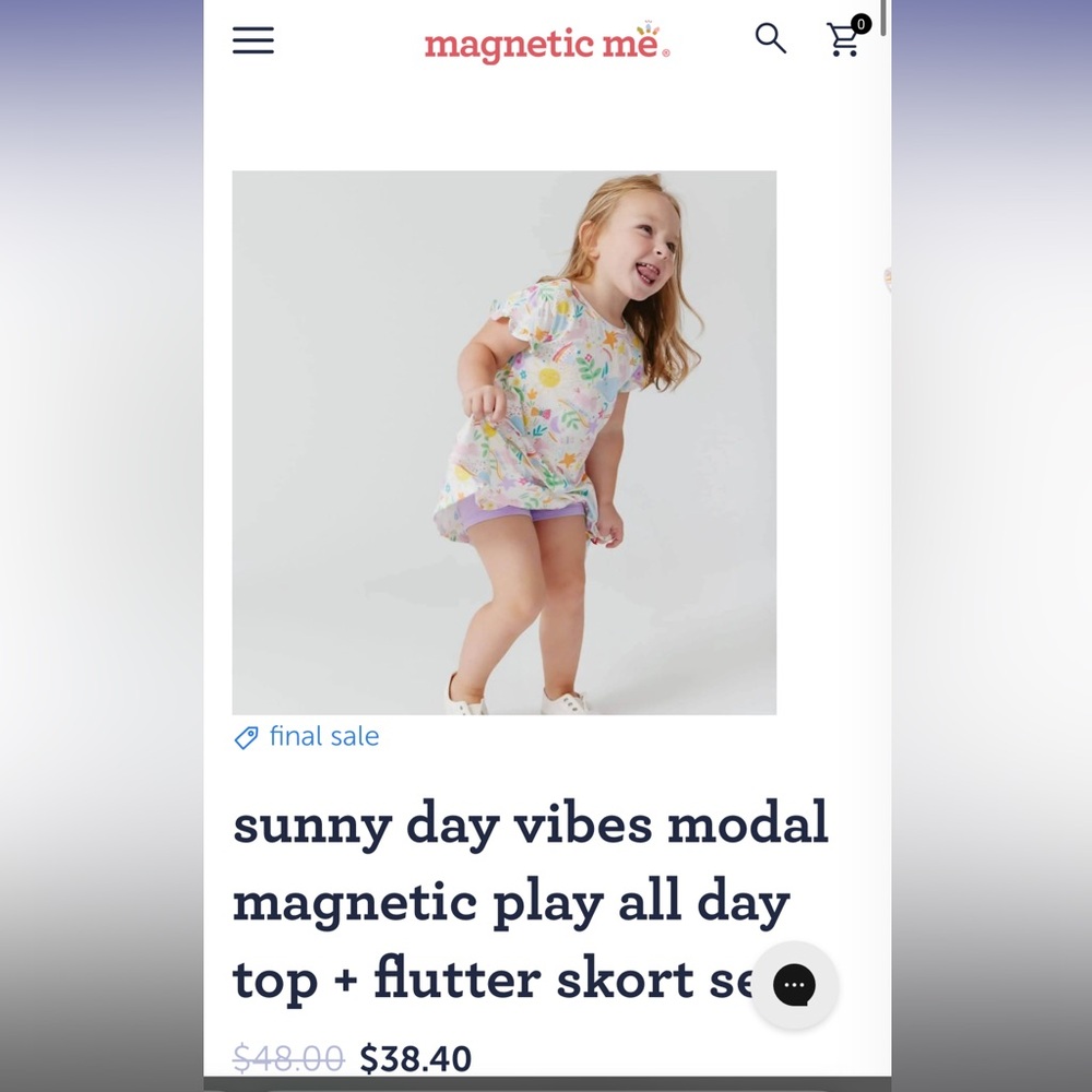 Magnetic Me unicorn skort set EUC